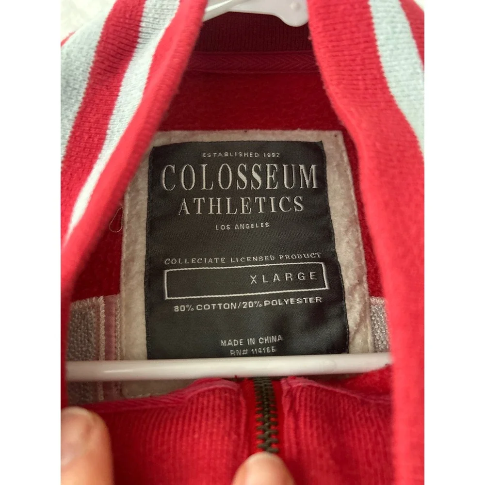 Colosseum Athletics Ohio State Buckeyes Letterman Jacket XL Red Cream Full‎ Zip